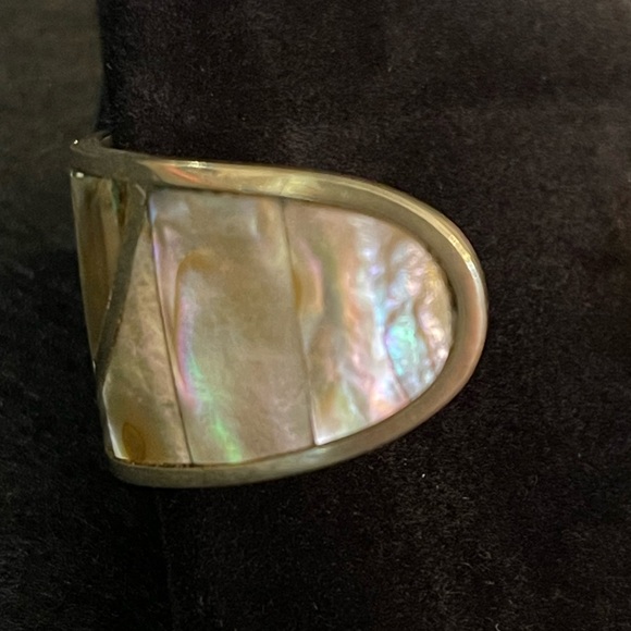 VINTAGE STERLING SILVER SHELL LEAF BRACELET - Picture 5 of 10